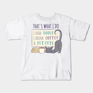 Cozy Cat and Coffee Kids T-Shirt